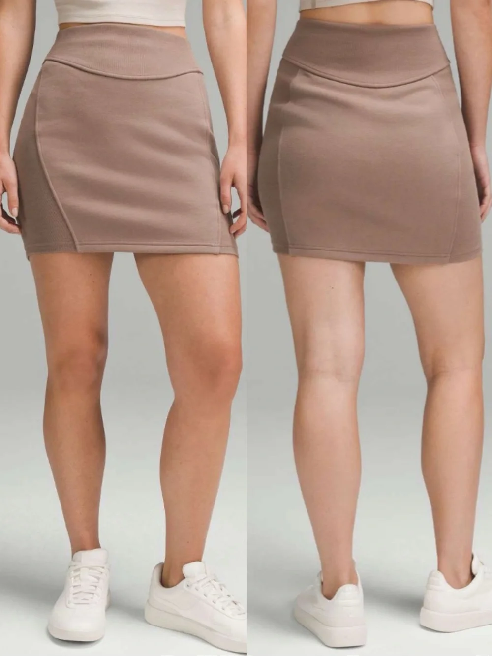 Lululemon Scuba High Rise Mini Skirt Taupe